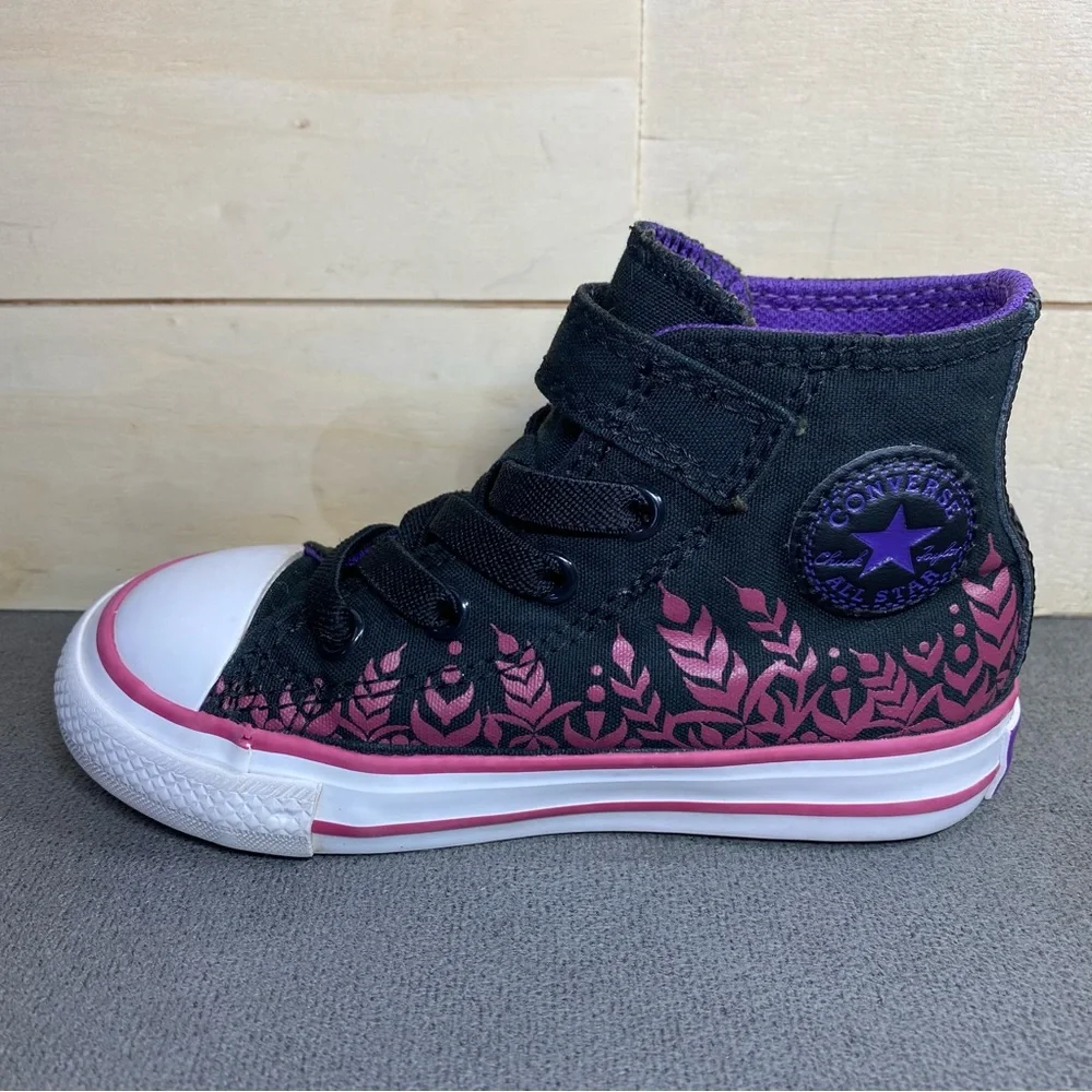 Converse x Disney Chuck Taylor High Top Anna Frozen Toddler Size 7 Shoes Black